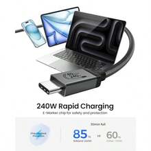 Tangle Free USB 4 For Long Thunderbolt 4 Cable 3M 40Gbps/8K Display/240W Charging Braided USB C Thunderbolt 3 Cable 3M USB C Video Cable Compatible With Macbook 17/16 SSD Monitor Women's Day Gift - 3m - View 4