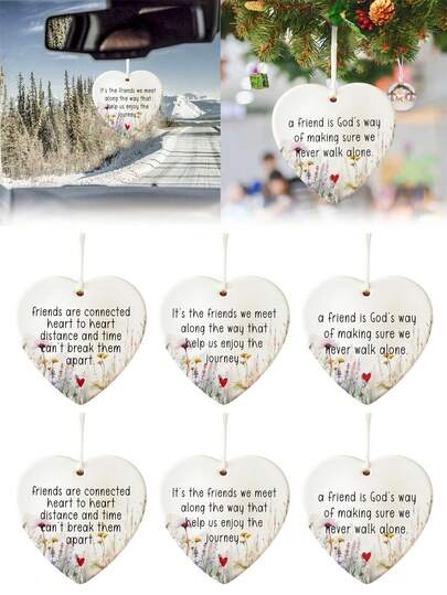 1pc 8cm Heart-Shaped Acrylic Decorative Hanging Ornament, Warm Gift For Long-Distance Friendship, Friend's Birthday Surprise, Housewarming Decor, Old Friends Holiday Commemoration, Bestie Celebration Accessory, Graduation Season Farewell Gift