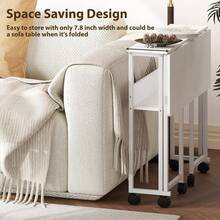 Roller Computer Table - White - View 4