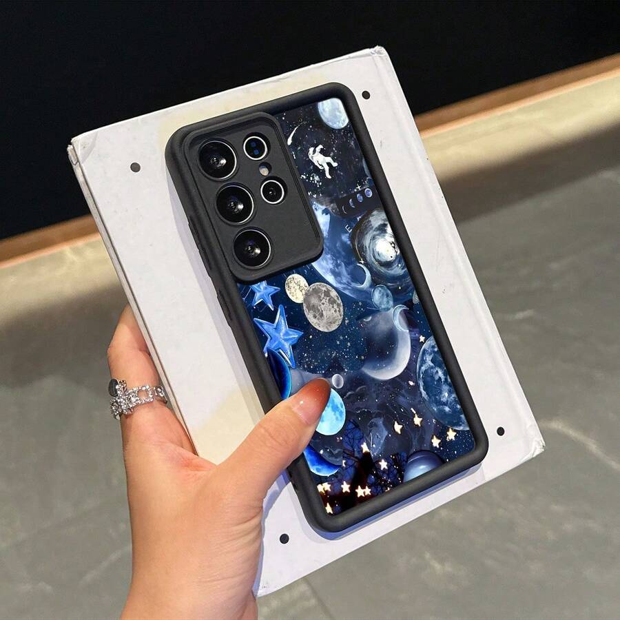 Tianyan Staircase Personalized Gift For Friends, Simple And SuitableSamsung Galaxy S25 Plus,Ultra,S24,S24 FE,S24 Plus,S24 Ultra,S23,S23+,S23 Ultra, S22,S22+,S22 Ultra All Inclusive Protection, Anti Slip And Anti Fall, TPU Soft Shell, Dopamine Color Series, Korean Minimalist Design, With Full Protection Design, Soft And Minimalist, Suitable For Both Men And Women To Use - Black - View 1