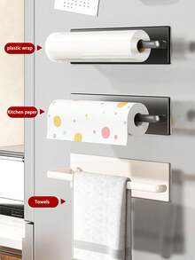 2 Packs/1-Pack Bathroom Tissue Holder, Toilet Paper Holder, Toilet Paper Box, Toilet Paper Box Storage Rack, Roll Paper Holder, Bathroom Storage Rack. No Drilling Required. Also Suitable For Towels, Kitchen Cling Film, And Clothes Rack Storage. - Multicolor - View 4