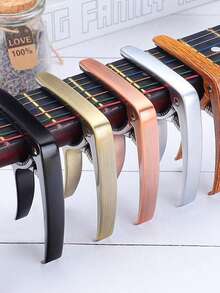 Customized Text Guitar Capo, Personalized Metal Guitar Capo, Customizable Acoustic Guitar Capo, Customized Birthday Gift, Electric Guitar Capo. Guitar Capo Accessories, Guitar Gun Capo, Guitar, Violin, Bass, Ukulele Chromatic, Guitarist Father's Day Gift, Boyfriend Gift - Multicolor - View 8