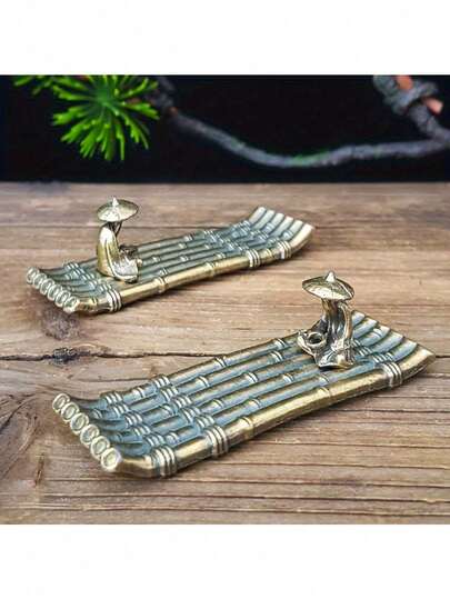 1pc Boat Shaped Incense Holder, Line Design Incense Stick Holder, Home Decor Desktop Ornament