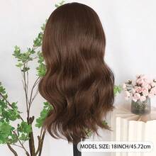 Glueless 13X4 Platinum Blonde Short Wave Lace Front Wig Pre Plucked Hairline Soft Bob Wavy Wigs 14 Inch Heat Resistant Ombre Blonde Colored Bob Wavy Synthetic Hair Replacement Wigs Breathable HD Lace 180% Density Wear And Go Wigs For Women Girls Daily & Party Use - 咖啡棕 - 查看 8