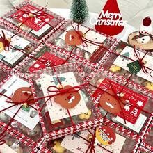 Christmas Atmosphere Decorative Frosting Cookie Box Baking Cookies Candy Transparent Box Houndstooth Christmas Packaging Box - 見詳情;千鳥格盒子 - 查看 3