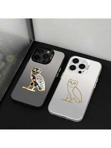 Funda de teléfono de moda D-Drake O-OvO OWL, carcasa plateada IMD compatible con 16 15 14 13 12 11 Pro Max Plus, funda compatible con funda  17 pro max, funda  17 pro, funda  17, funda  16, funda  16 pro max, funda  15 - z8 - Ver 4