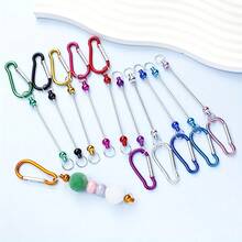 10pcs Holiday Explosive Diy Jewelry Beaded Keychain Production Kit Carabiner Silicone Beads Focus Beads Toy Accessories Gift Box DIY Material Package. - Multicolor - View 6