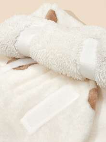 1pc Newborn Cartoon Pattern Double-Layer Plush Baby Swaddle Blanket - Multicolor - View 4