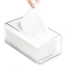1 pieza Caja de pañuelos de escritorio minimalista y transparente - transparente - Ver 2