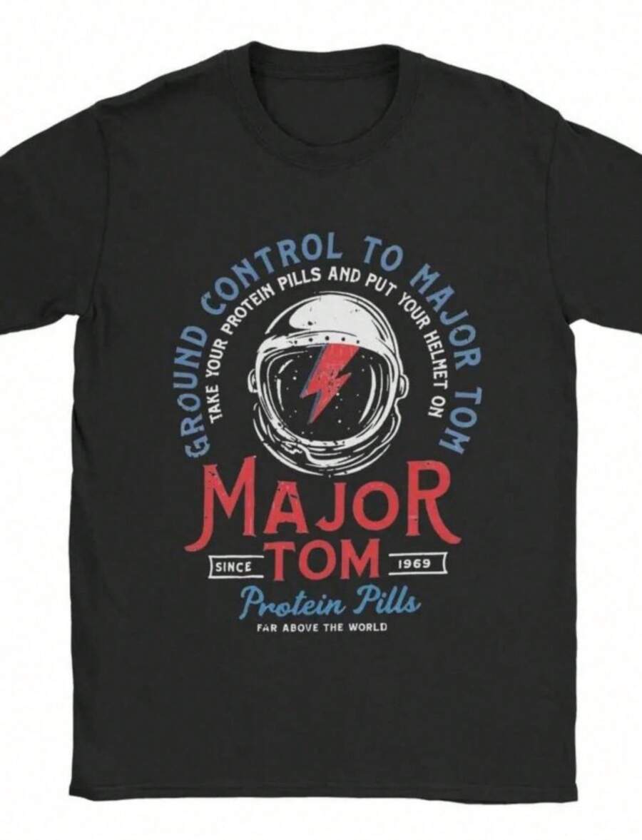 Funny Davids Bowied T-Shirts For Women Crewneck Pure T Shirt Short Sleeve Tee Shirt Clothing Graphic T Shirts Personalit - 黑色 - 查看 1