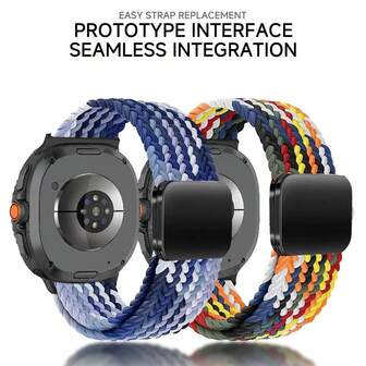 1개 나일론 브레이드 솔로 루프 마그네틱 스트랩, 삼성 갤럭시 워치 8 40mm 44mm 갤럭시 워치 8 클래식 46mm 호환