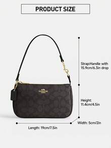 Coach Nolita 19 In Signature Canvas Shoulder Bags For Women Letter Print,Bag And Wristlet For Women,Christmas,Valentine's Day,Birthday Gift For Her CW426 - 黑色 - 查看 7