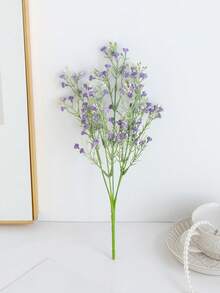 120支/套，13.77英寸人造满天星、菊花花苞、绿色薰衣草花束，适合户外花园、生日派对装饰、婚礼花篮、新娘捧花。 - 紫色 - 查看 4