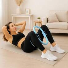 14 Inch Pilates Circle Set, Double-Layer Thick Handle, 3 Resistance Bands (20/30/45 Pounds), Anti Slip Mini Ball+Storage Bag, Including Training Guide - Blue - View 7