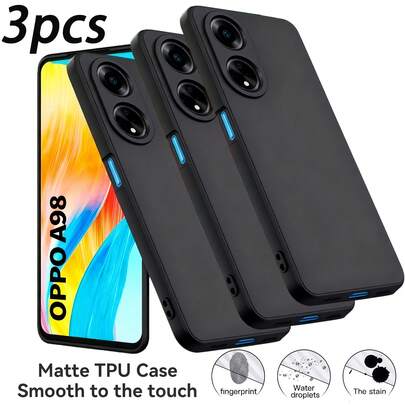 Three Black Phone Cases, Suitable For OPPO Reno13 5G / OPPO Reno8 Lite / OPPO Reno7 Lite And Other Devices. Also Compatible With Nothing Phone (3a), Nothing Phone (1), And Other Black Phones. These Are Phone Cases, Protective Covers, And Shells.