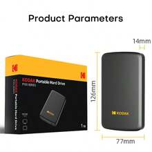 Kodak Hard Drive 1TB Hard Disk 500GB 2.5inch 5Gbps External HDD For Laptop Desktop Smartphone - Black - View 10