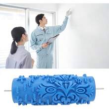 Rodillo de Textura Decorativa con Estampado Azul, Adorno de Goma, Decoración para Obras de Arte, Pintura, Placas de Textura (años) - 100 años - Ver 3