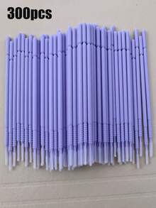 300 piezas/100 piezas Toallitas desechables para remover pestañas postizas, palitos de limpieza de pestañas, hisopos de limpieza extendidos, herramientas para extensiones de pestañas, empaquetados - Multicolor - Ver 20