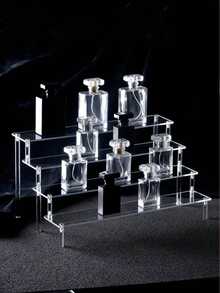1pc Transparent Acrylic Multi-Tier Tiered Display Rack, Versatile Acrylic Tiered Display Stand For Figurines, Perfumes And Cosmetics - Clear - View 2