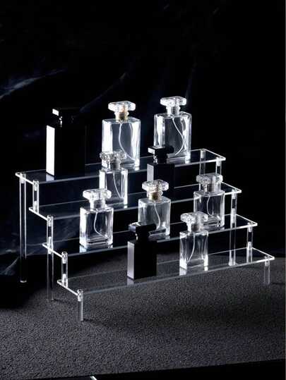 1 Piece Of Transparent Desktop Multi-Layer Optional Acrylic Tiered Perfume Display Rack, Transparent Acrylic Multi-Layer Optional Multi-Purpose Blind Box Display Stand For Figurines, Perfumes, And Cosmetics, Acrylic Tiered Storage And Display Shelf.