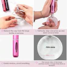 3pc Portable Mini Perfume Atomizer Spray Bottle Set – Refillable Travel Size Fragrance Dispenser For On-The-Go Touch-Ups – Ideal For Carrying Your Favorite Scents In Purses, Pockets, Gym Bags, And During Travel Or Shopping Trips – Leakproof, Easy To Fill, And Perfect For Parties & Everyday Use Back To School Perfume Bottle,Refillable Perfume Atomizer Bottles Travel Size Spray Bottles,Couple Set - 彩色 - 查看 4