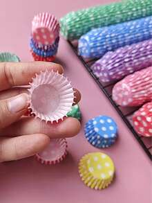 1000pcs Assorted Color Polka Dot Mini Cupcake Liners, 0.98 Inch Non-Stick Heat Resistant Baking Cups, Essential For Birthday, Holiday, Graduation Party Themes - Kitchen Baking Supplies - Multicolor - View 5