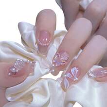 Camellia Pearl Artificial Nails Easy To Fit Non-Marking Removable False Nails For Home DIY And Nail Salon - A356 Gel thạch - Xem 4