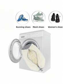 Túi đựng giày dùng cho máy giặt tại nhà, 1 chiếc, túi giặt và chống mài mòn 360°, túi đựng giày tái sử dụng được, có khóa kéo an toàn, phù hợp với máy giặt và máy sấy, phù hợp với nhiều loại và kích cỡ giày, phụ kiện giặt ủi, túi đựng đồ giặt, quà tặng ngày Valentine. - Nhiều màu - Xem 2