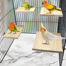 2pcs Bird Perch Platform Flat Stand Beak Paw Grinding Wood Parrot Parakeet Cockatiel Lovebird Conure Finch Budgie - 3.5x5.1inch/ 9x13cm - View 6