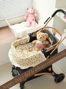 Cama portátil para mascotas con patrón de hojas de otoño | Suave y cómoda, lavable a máquina, adecuada para gatos y perros, con asa para un fácil transporte y almacenamiento - Multicolor - Ver 7