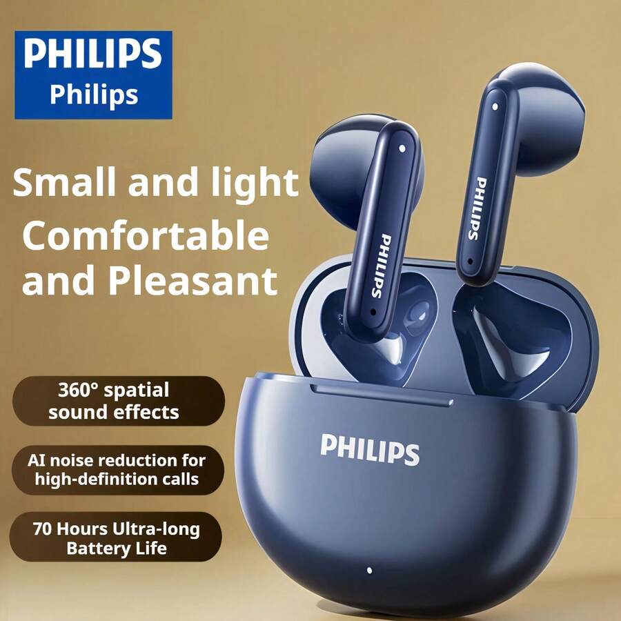Original Philips TAT1199 Wireless Bluetooth V5.4 Stereo Headset Ultra-Low Latency Gaming Headset Waterproof Sport Earphones New - Blue - View 1