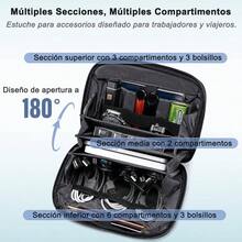 ARCTIC HUNTER AH Organizador Porttil y Bolsa de Doble Capa para Accesorios Electrnicos KB00613, Impermeable, para Viajes, Compatible con Disco Duro 2.5 inch, Cables, Auriculares, Cargadores - inicial - Ver 3