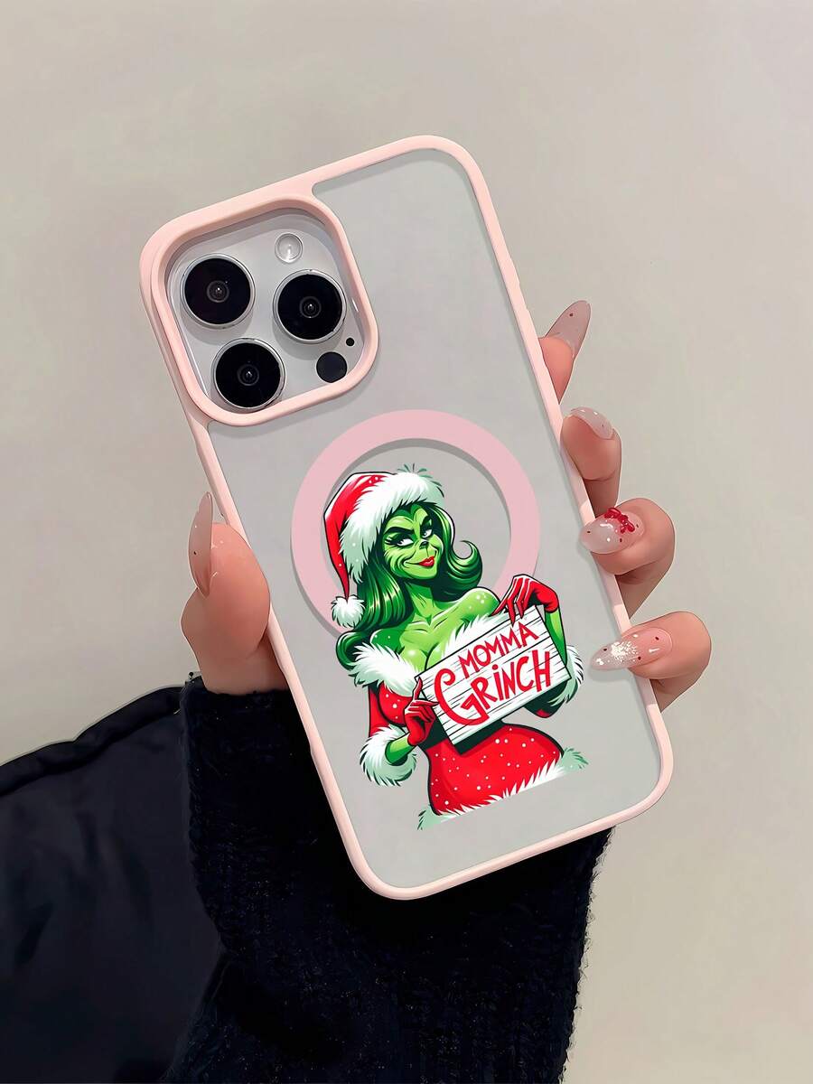 Estuche para teléfono con temática navideña de Compatible con estuches para teléfonos 17 16 Pro Max 15 Pro Max 13 y 12 Hecho de material de TPU que brinda protección contra golpes y caídas Un gran regalo para familiares, amigos, seres queridos, novios/novias y para Navidad - Rosa - Ver 1