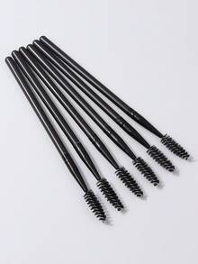 6pcs/10pcs/25pcs Black Long Handle Spiral Curling Eyelash Comb, Reusable Plastic Handle Thick Eyelash Extension Brush, Multifunctional Eyebrow Makeup Brush Tool - Black - View 11