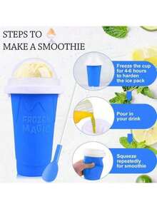 400ML Smoothie Cups Double Silicone Pinch Cups Summer Thirst  Ice Maker Cups - Ideal For Cold Beverages - 彩色 - 查看 4