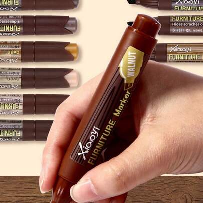 1pc Furniture Repair Marker Pen, Suitable For Wood Cabinet, Floor Repair And Filler Stick, Scratch Repair Kit, Repair Paint Pen, Composite Material Repair