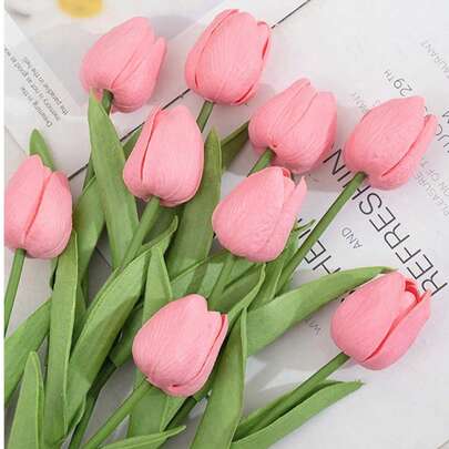 1/5/10/20 bông hoa tulip nhân tạo màu hồng gradient sống động như thật, thích hợp để trang trí nhà cửa, làm quà tặng ngày Valentine, khách sạn, tiệc tùng, đám cưới, trang trí bàn, đẹp và không mùi.