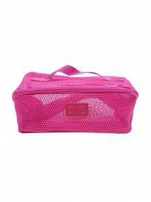 1Pc Mesh Transparent Makeup Bag, Large Capacity Multifunctional Makeup Bag, Women's Portable Toiletry Bag - Multicolor - View 15