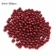 1000/300/500/50/40/30/20/10顆/包 ABS仿珍珠直孔散珠 酒紅色珍珠 3-20mm 用於製作手鍊、耳環、項鍊 DIY - 酒紅色 - 查看 16