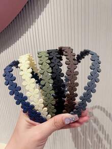 Multiple Pcs Girls' Simple Versatile Wavy Plastic Headbands - Multicolor - View 7