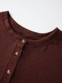 Women Half Sleeve Cropped Cardigan Shirt Short Sleeve Button Down Open Front Crewneck Loose Fit Knit T Shirt Y2k Casual Crop Tops Summer Fall Lightweight Jacket Outwear - 棕色 - 查看 6