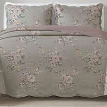 Double-Sided 3-Piece Printed Bedspread Set. - Print 19 - View 2