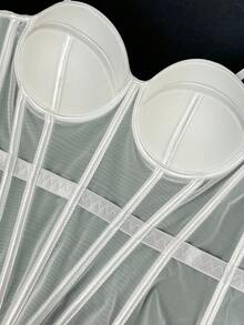 Women's Solid Color Corset-Style Brown Backless Mesh Camisole With Bra, Autumn/Winter Lingerie Casual White Summer - White - View 4