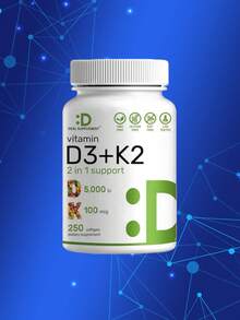 D3+K2 Composite Soft Capsules Promote Calcium Absorption, Strengthen Bones, And Support Immunity And Healthy Emotions - - - Xem 1