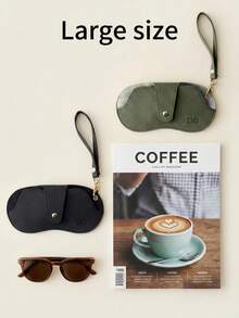 女士大容量时尚眼镜袋，带挂绳，PU材质时尚眼镜盒，便携式防压时尚眼镜保护套，高端自封袋 - 彩色 - 查看 2