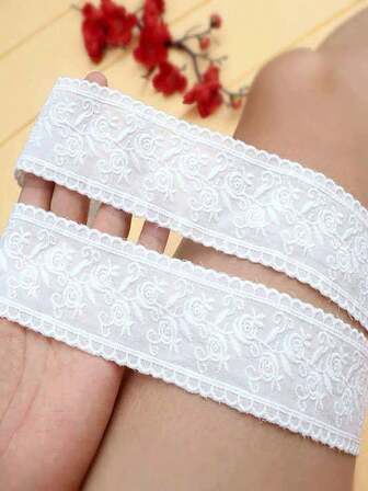 1码蝴蝶镂空水溶性刺绣花边，13厘米宽，缝纫工艺DIY用品