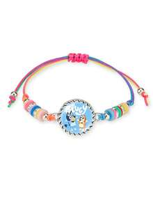 5pcs Cartoon Character Bracelets, Blue Puppy Design, Colorful Original Pattern, Adjustable, Decorative Reward Small Gift