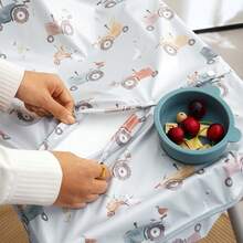 1 buc bavetă pentru bebeluși și husă pentru scaun înalt, pentru 6-24 de luni, fete sau băieți, cu mâneci lungi pentru bebeluși, articole esențiale pentru înțărcare conduse de bebeluși pentru mâncat, hrănirea bebelușilor, economisirea mizeriei