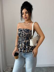 Women's Casual, Fashionable And Versatile Travel Tank Tops With Full-Body Leaf Print, Suitable For Beach Vacations, Spring, Summer And Valentine's Day - Multicolor - View 4