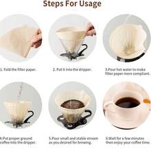 100 Stücke weiße/rein weiße - V01/V02 Tropffilter Stil Kaffeefilter Papiere für Filterkaffee, Einweg-Kegel-förmige amerikanische Kaffeefilter Papiere